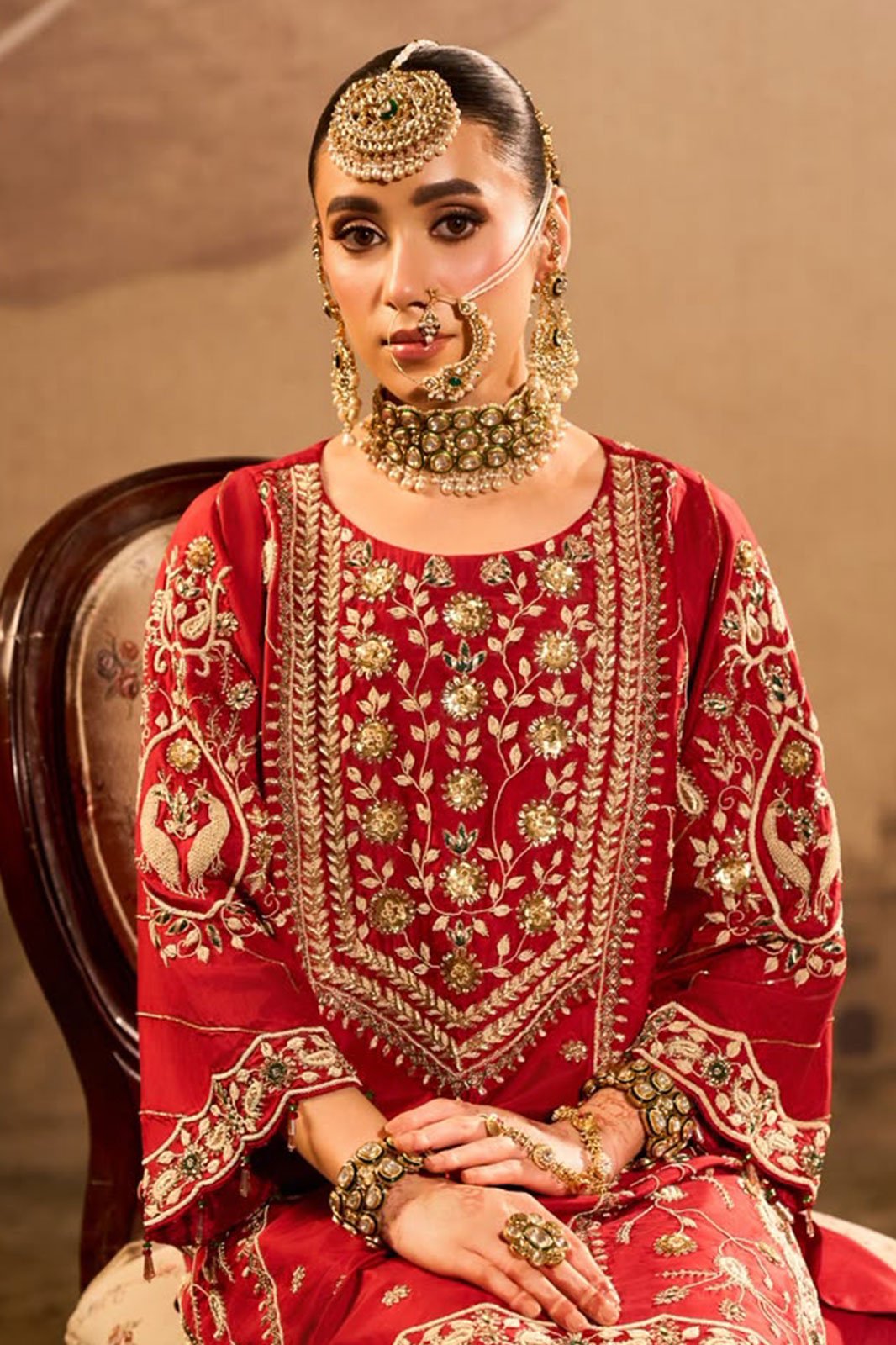 Kundan choker with a traditional suit
